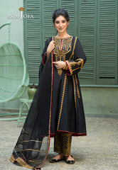 Asim Jofa Festive Jashn Ajfc-46 Embroidered Cotton Net 3 Pcs
