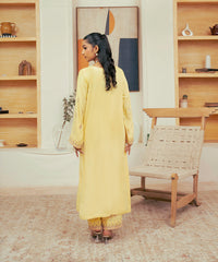 Vasl Pre Winter By Kross Kulture Stitched 2PC - Embroidered Self Textured Suit Suit-0001717-SML-YEL