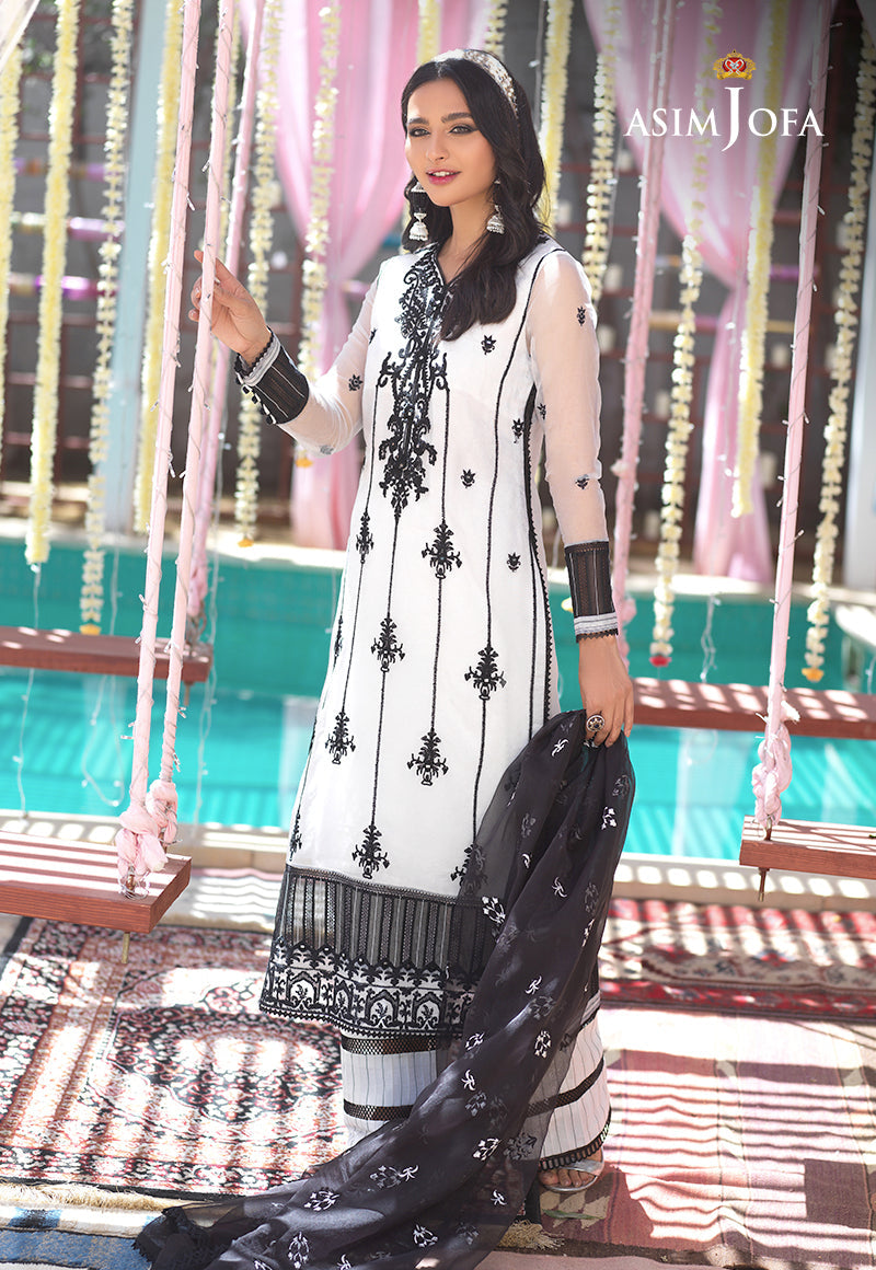 Asim Jofa Festive Eid 2021 Ajfc-09 Embroidered Organza 3 Pcs