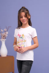 Sprinkles Stitched 1 Piece Summer Shirts Kids Collection'2025-Baby Pink Lemonade Print Tee