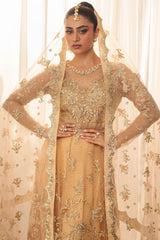 Hemline By Mushq Unstitched 3 Piece Aura Debut Wedding Collection'2024-03-Chamois