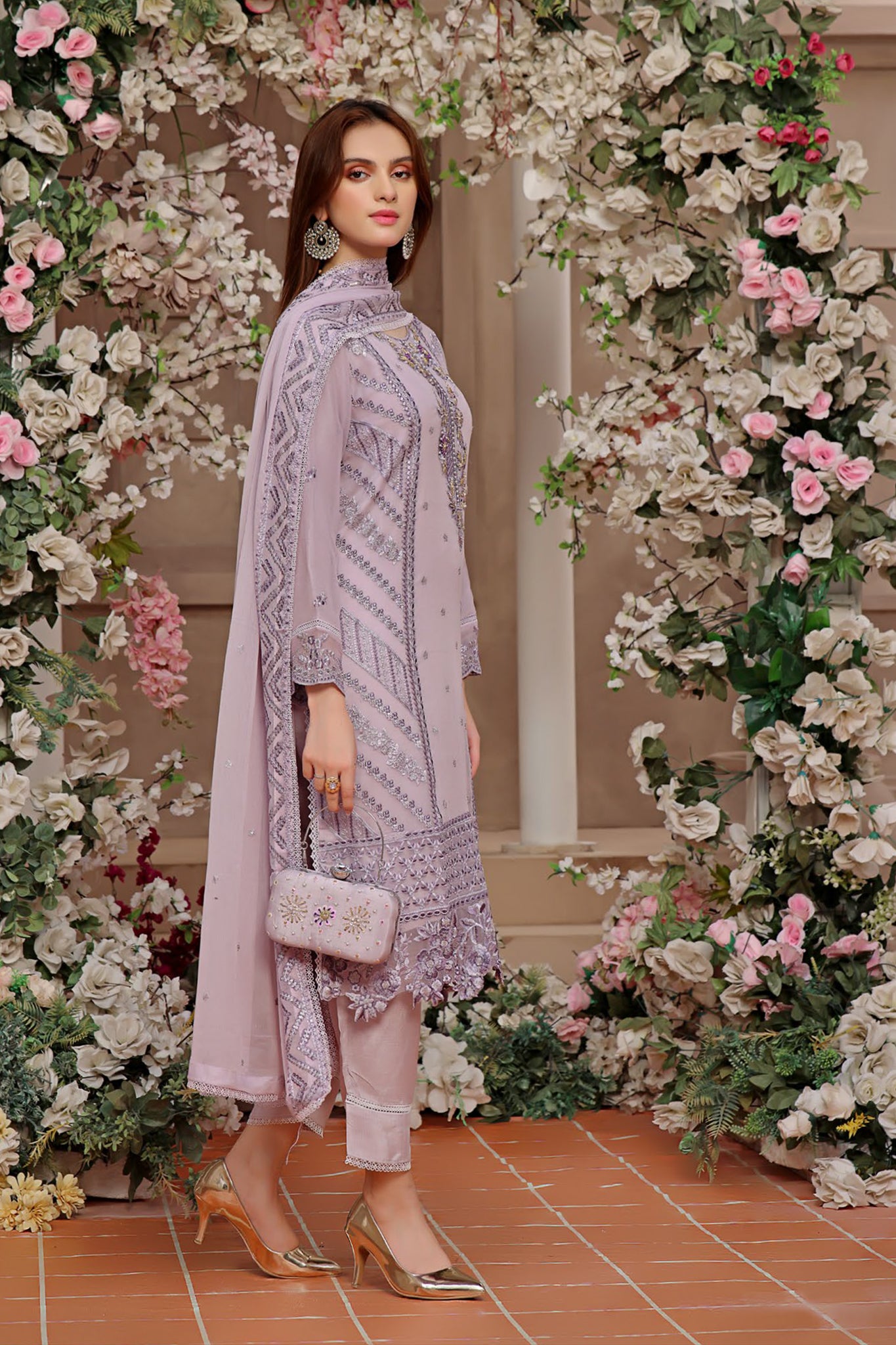 Hazel By Guzel Stitched 3 Piece Festive Formals with Clutch Collection'2024-03-Lily