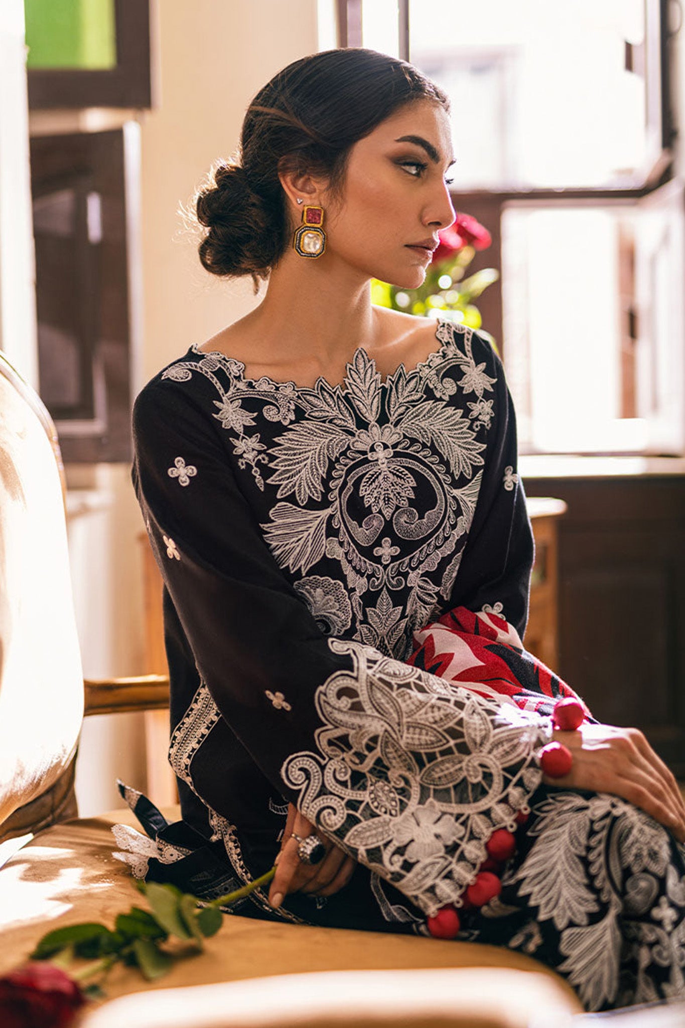 Symphony By Mushq Unstitched 3 Piece Emb Karandi Collection'2024-03-Midnight Magic