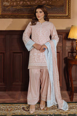 Festive Edit By Sahar Unstitched 3 Piece Chikankari Lawn Collection-03-Pastel Rose