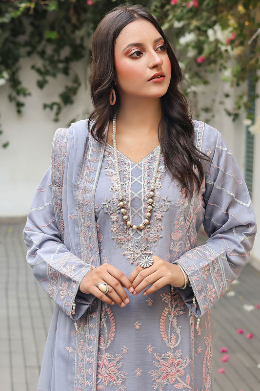 Mushq By Azmeerah Stitched 3 Piece Luxury Chiffon Pret Collection-03-Wisteria