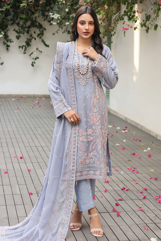 Mushq By Azmeerah Stitched 3 Piece Luxury Chiffon Pret Collection-03-Wisteria