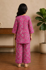 Aroob Stiched 2 Piece Printed Lawn Co-ord Set-D-0301-PINK