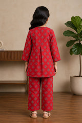 Aroob Stiched 2 Piece Printed Lawn Co-ord Set-D-0302-MAROON