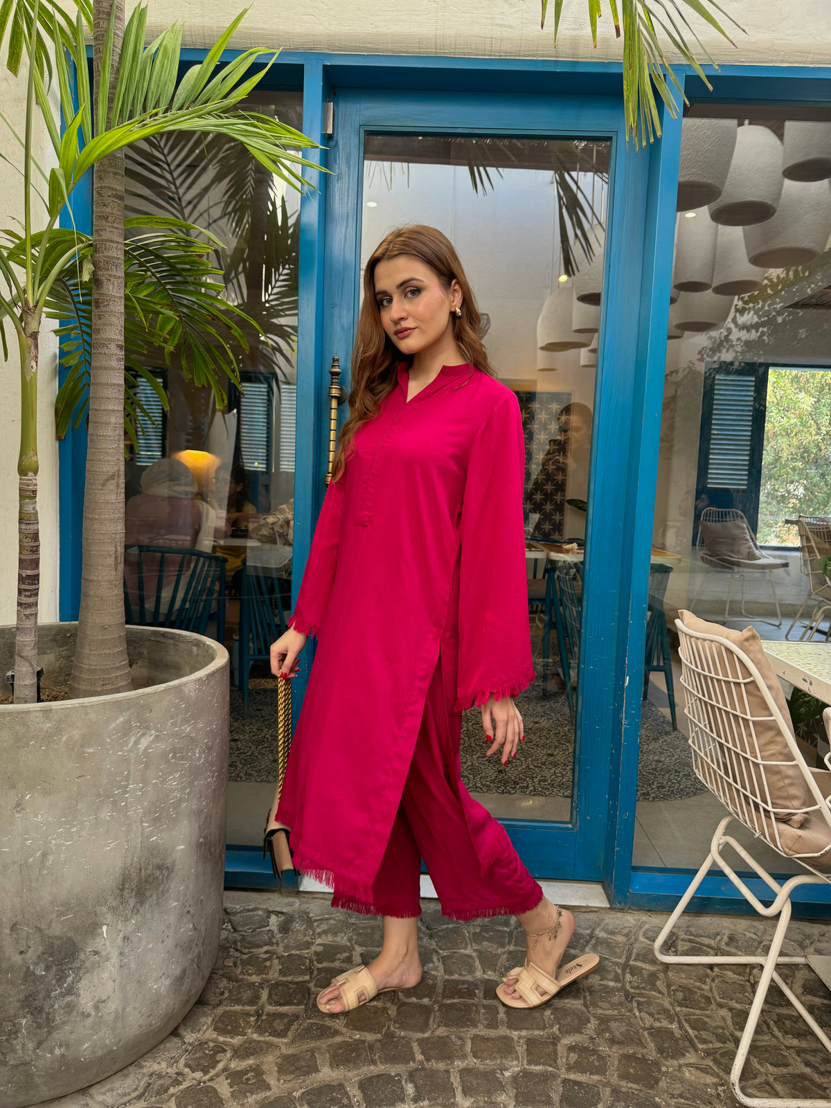 Zaman By MNM Stitched 2 Piece Winter Pret Collection'2024-Pink Fringes