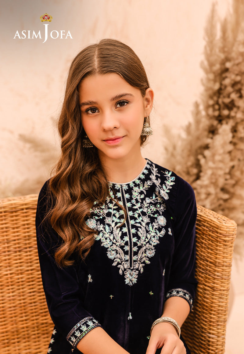Asim Jofa Velvet Kids Pret Ajkv-02 Embroidered Velvet 3 Pcs