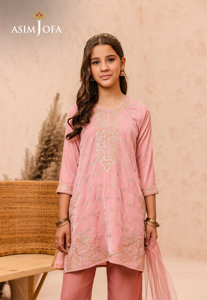 Asim Jofa Velvet Kids Pret Ajkv-09 Embroidered Velvet 3 Pcs