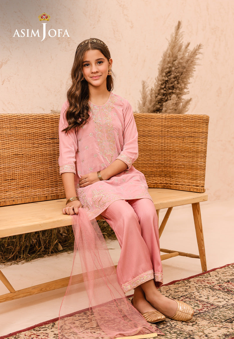 Asim Jofa Velvet Kids Pret Ajkv-09 Embroidered Velvet 3 Pcs