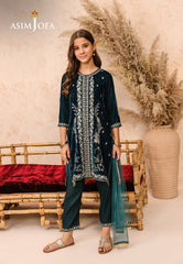 Asim Jofa Velvet Kids Pret Ajkv-07 Embroidered Velvet 3 Pcs