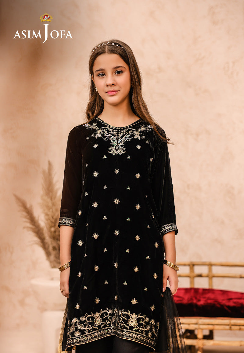 Asim Jofa Velvet Kids Pret Ajkv-01 Embroidered Velvet 3 Pcs