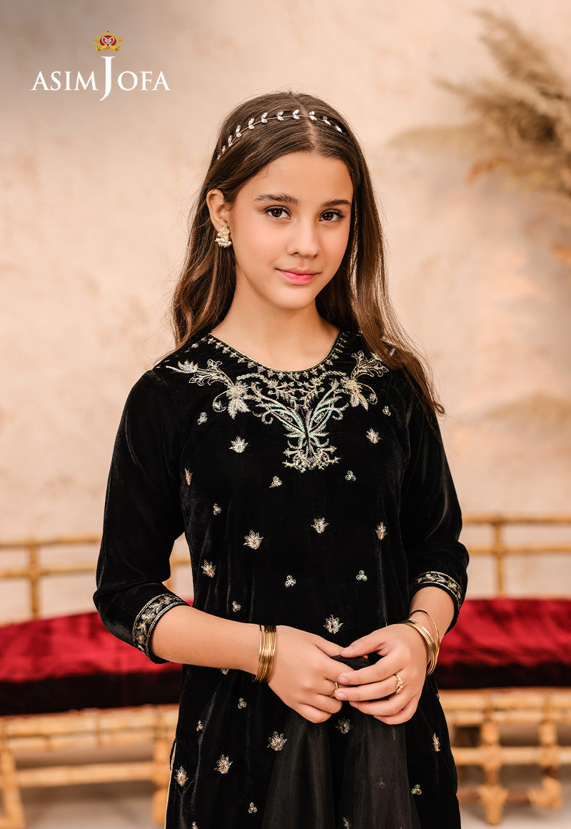 Asim Jofa Velvet Kids Pret Ajkv-01 Embroidered Velvet 3 Pcs