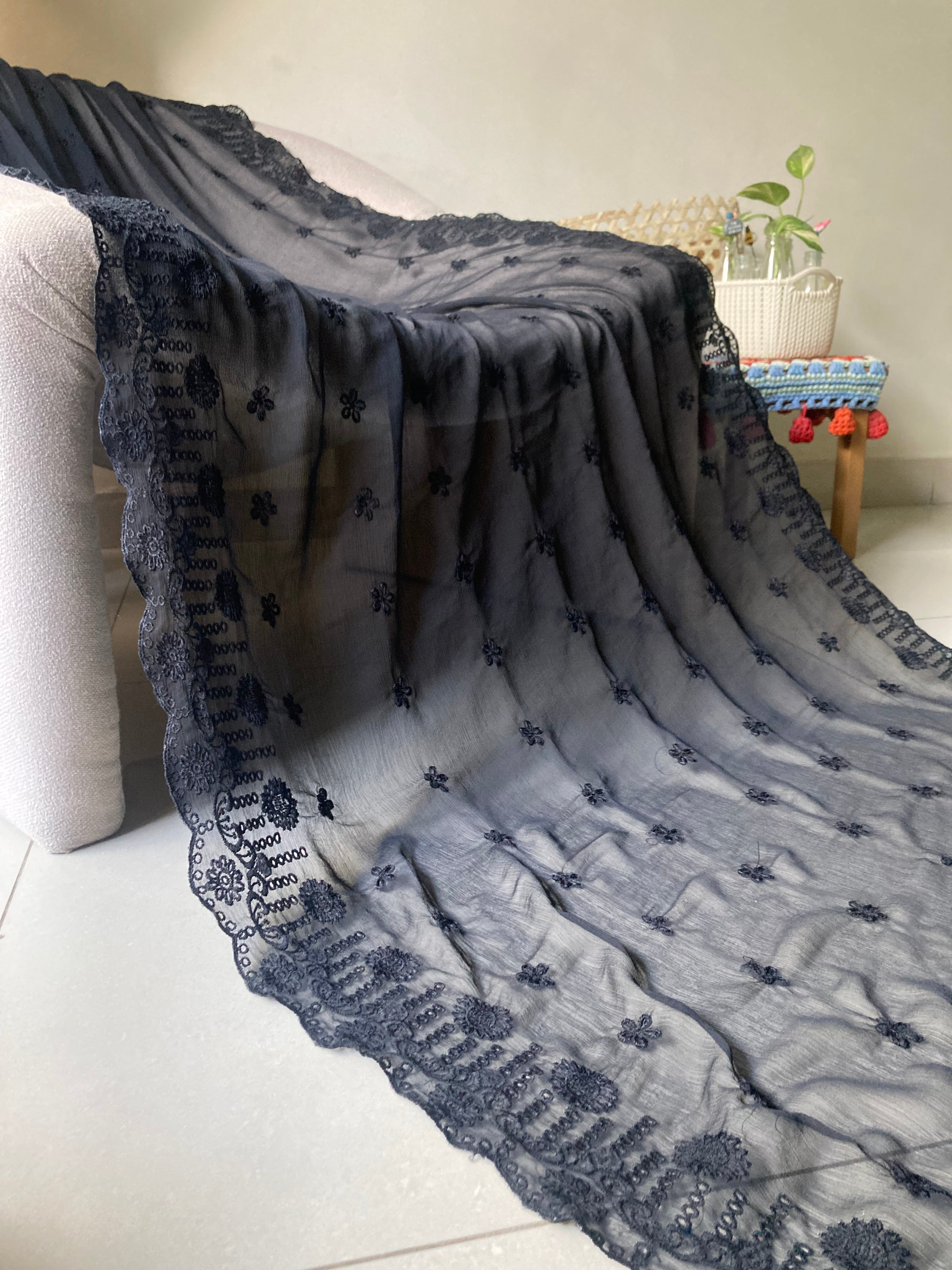 Deck Up Embroidered Chiffon Dupatta D#3