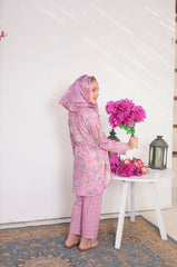 Suntex Stitched 3 Piece Lawn Kids Suit- Blush Pink SHIRT - PRINTED