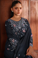 Meline By Farasha Unstitched 3 Piece Premium Viscose Collection'2025-03-Night Oak