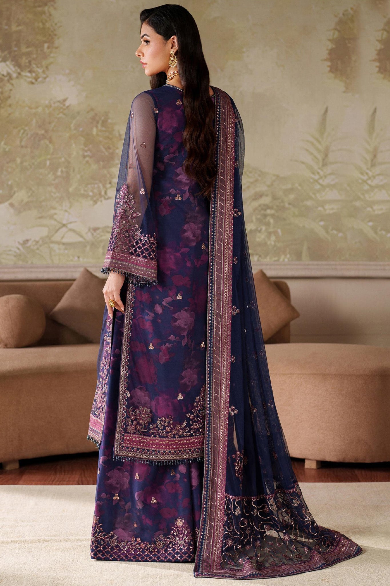 Zaneera by Zarif Unstitched 3 Piece Printed & Emb Formals Collection'2025-Zrf-Zpe-03-Aroosh