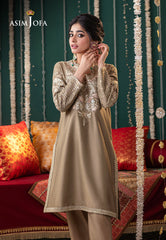 Asim Jofa Tara Sitara Ajtm-20 - 2 Pcs Embroidered Lurex Khantha Striper 2 Pcs