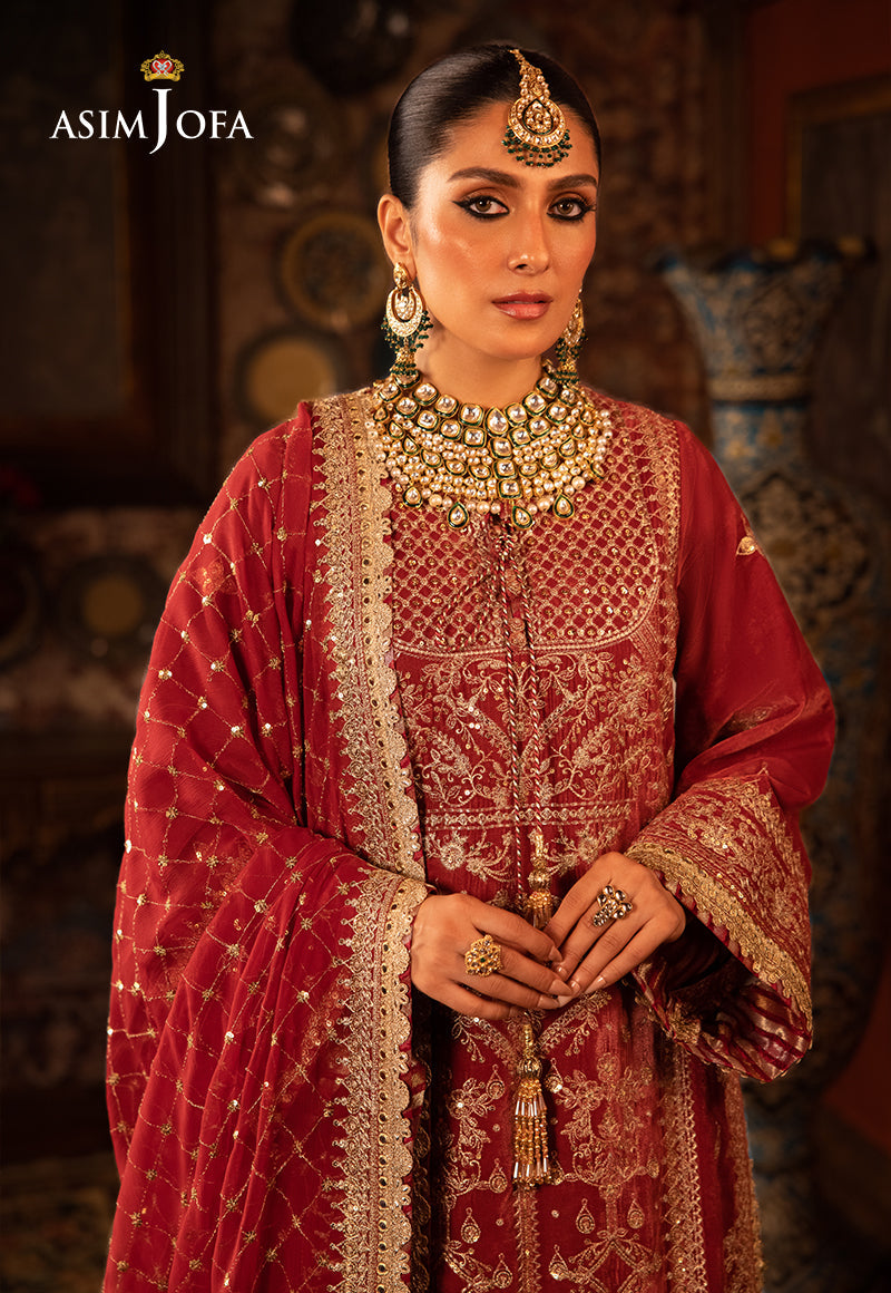 Asim Jofa Makhmal - Wedding Velvet Ajmm-10 Embroidered Velvet 3 Pcs