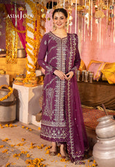 Asim Jofa Dastaan Pret Ajdap-18 Embroidered Lawn Silk Stitched 3 Pcs