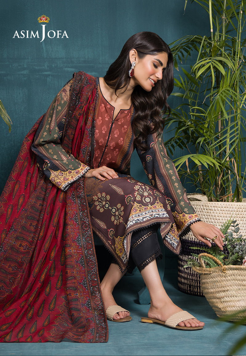 Asim Jofa Gul Rung Pret Collection Ajgr-17 Printed Swiss Lawn 3 Pcs