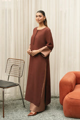 Suave By Mannat Clothing Stitched Formals Edit Suit-Espresso