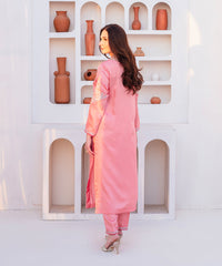 Kross Kulture Stitched Royal Silk 2Pc -  Emb Silk Suit