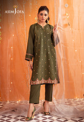 Asim Jofa Tara Sitara Ajtm-04 - 2 Pcs Embroidered Raw Silk 2 Pcs