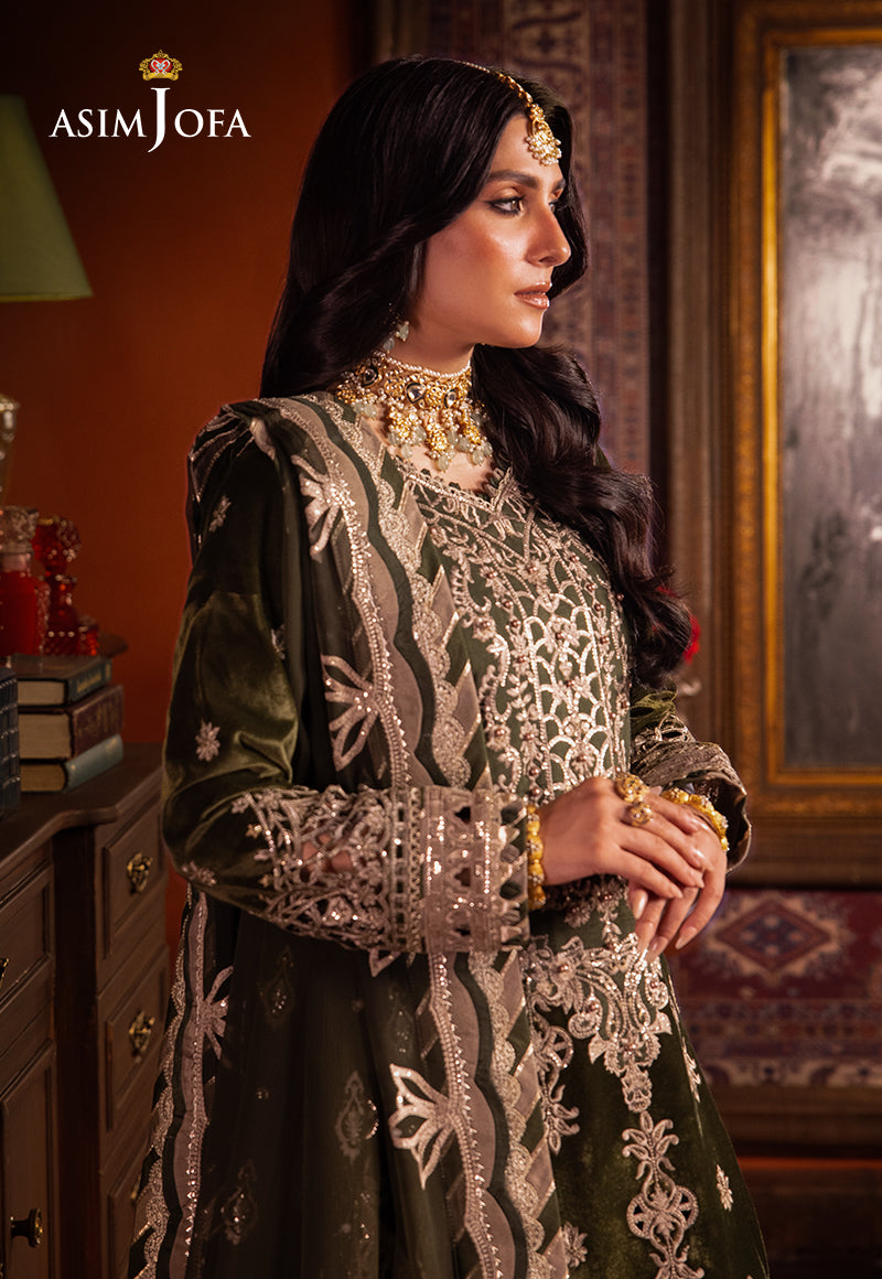 Asim Jofa Makhmal - Wedding Velvet Ajmm-05 Embroidered Velvet 3 Pcs