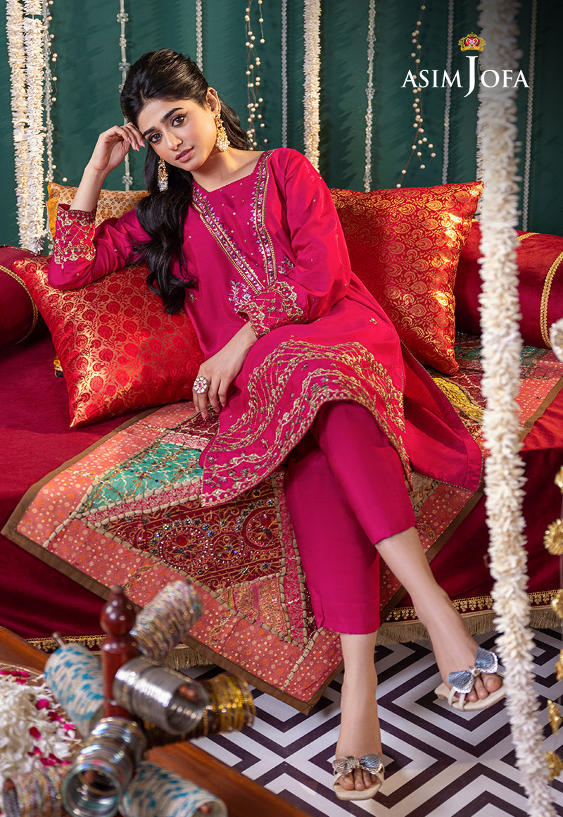 Asim Jofa Tara Sitara Ajtm-03 - 2 Pcs Embroidered Raw Silk 2 Pcs