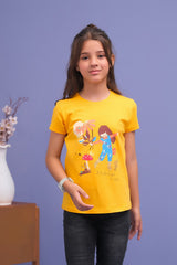 Sprinkles Stitched 1 Piece Summer Shirts Kids Collection'2025-Yellow Adventure Friend Print Tee