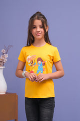 Sprinkles Stitched 1 Piece Summer Shirts Kids Collection'2025-Yellow Adventure Friend Print Tee