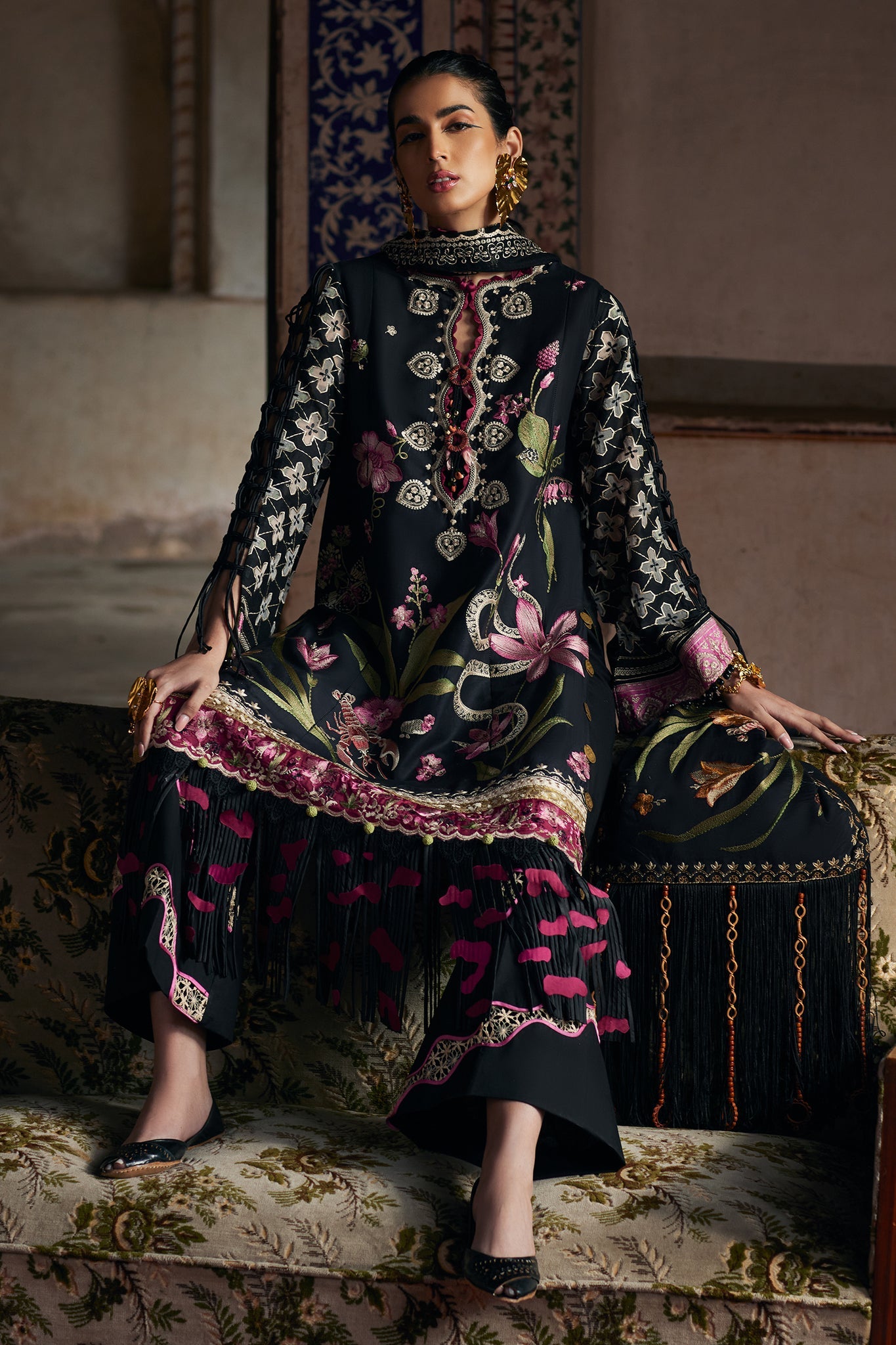Elan Unstitched 3 Piece Luxury Lawn Collection'2025-04-A-Azureh