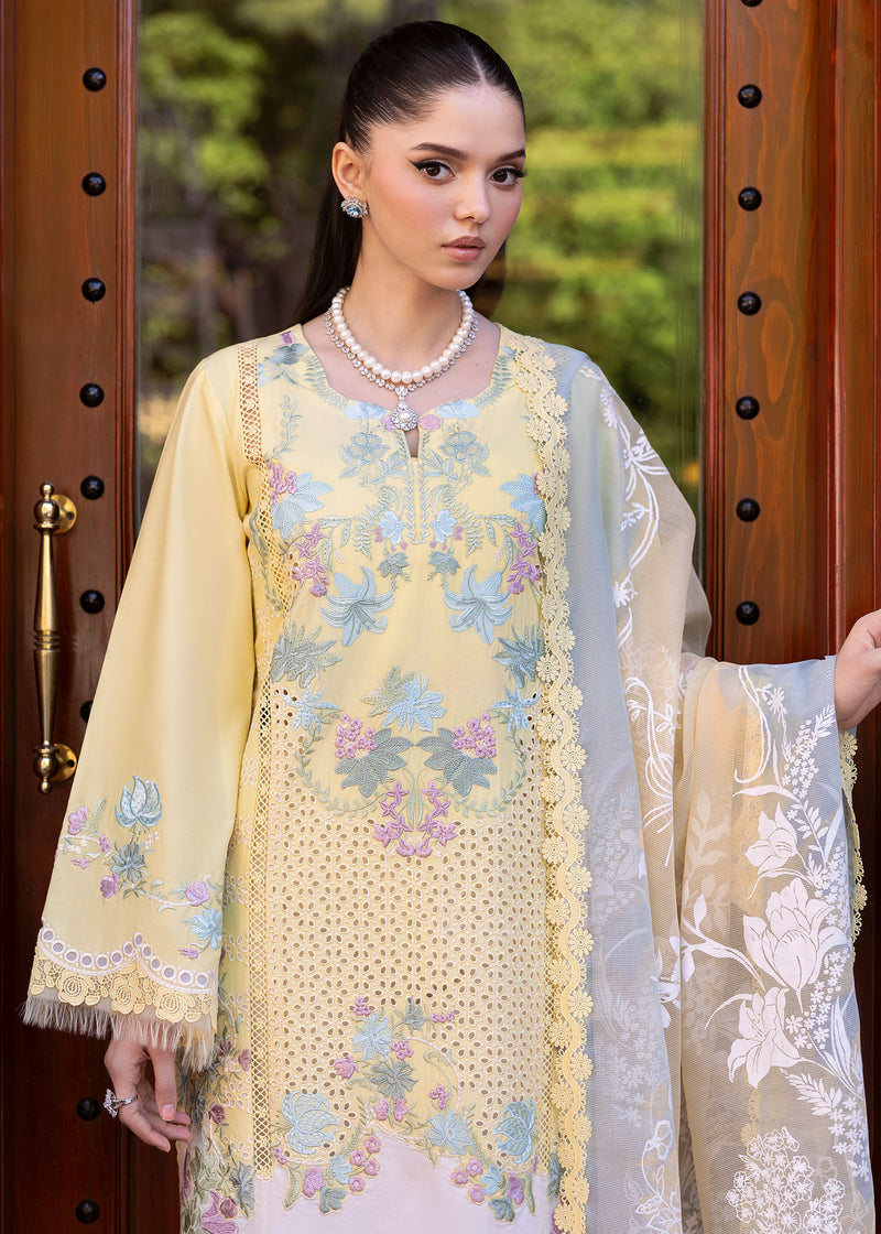 Bloom By Saira Shakira Unstitched 3 Piece Luxury Lawn Collection'2025-04-A-Lotus Reverie