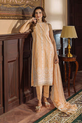 Festive Edit By Sahar Unstitched 3 Piece Chikankari Lawn Collection-04-Apricot Glow