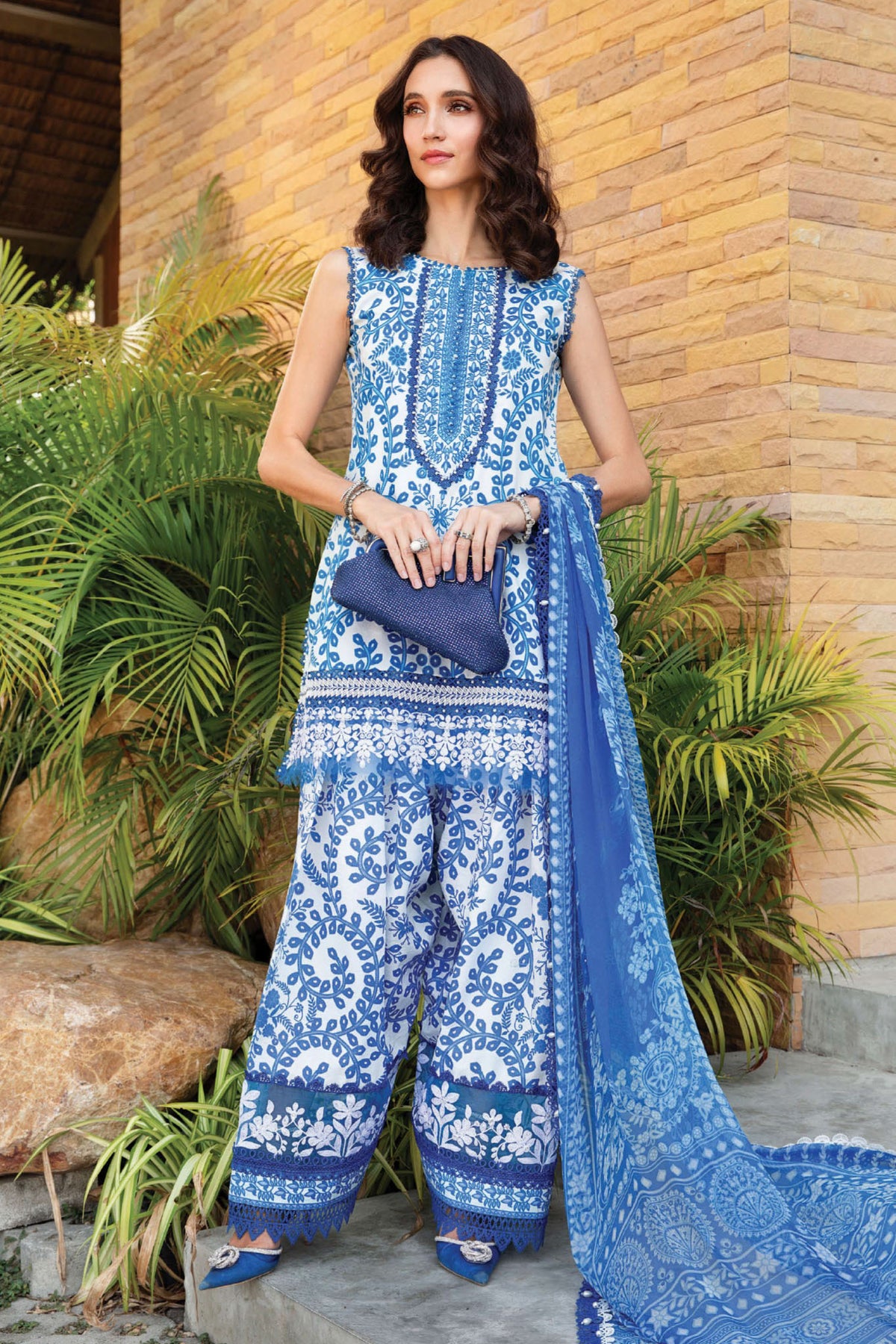 M.Prints By Maria B Unstitched 3 Piece Spring Summer Collection'2025-04-B