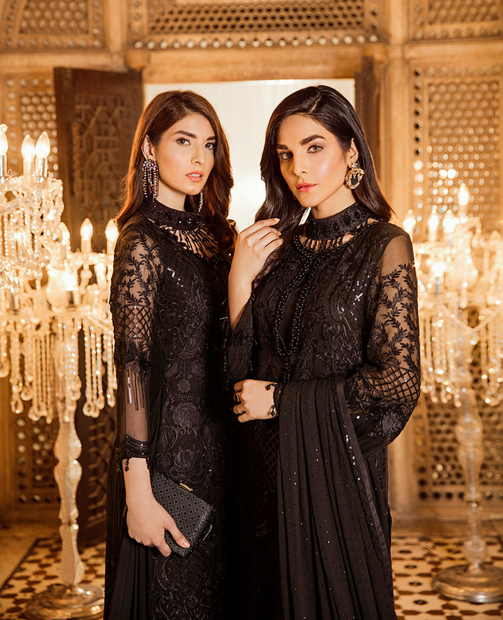 Safeera By Flossie Unstitched 3 Piece Formals Vol-03 Collection'2025-Dark Maze