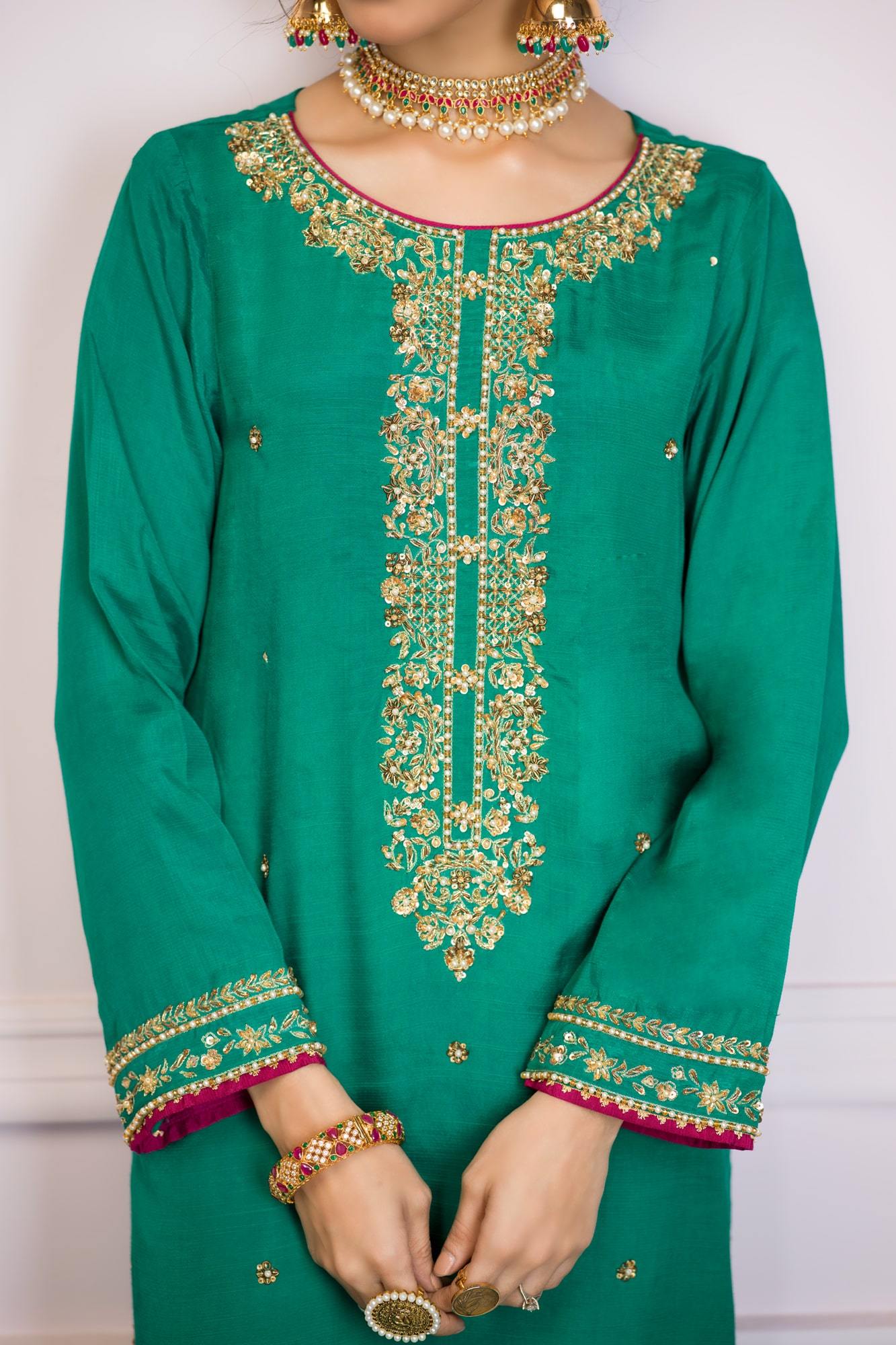 Gehna By Zaaviay Stitched Panna (Three Piece)