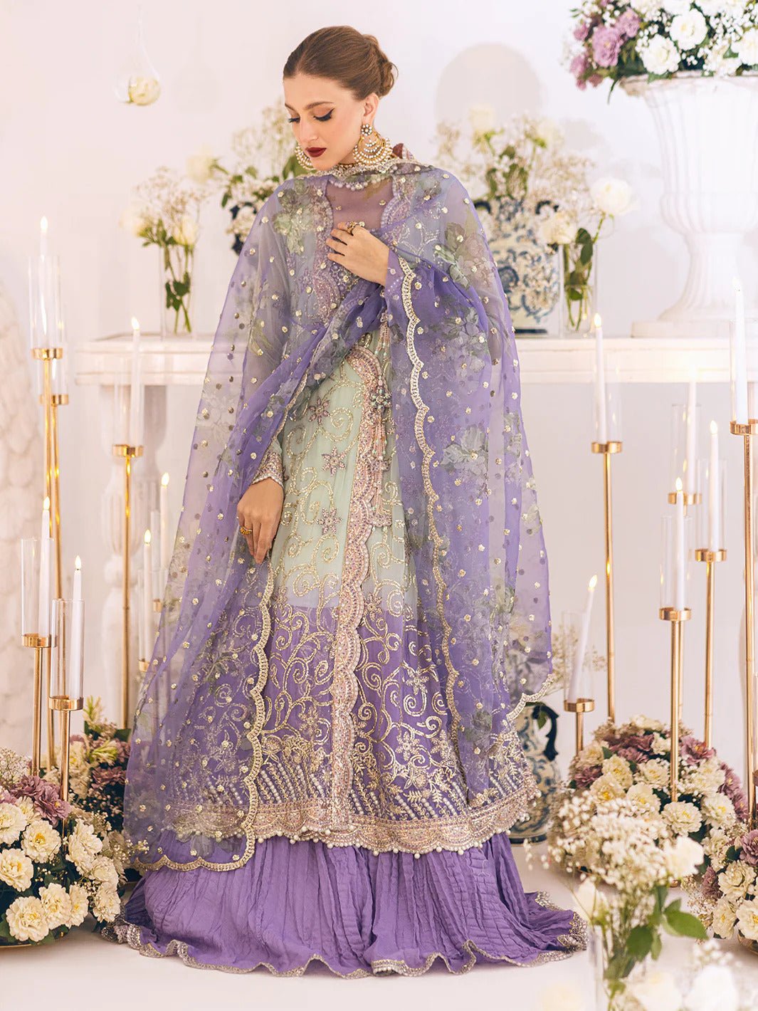 Sawariya by Roheenaz Unstitched 3 Piece Luxury Khalidar Chiffon Collection'2023-S-04