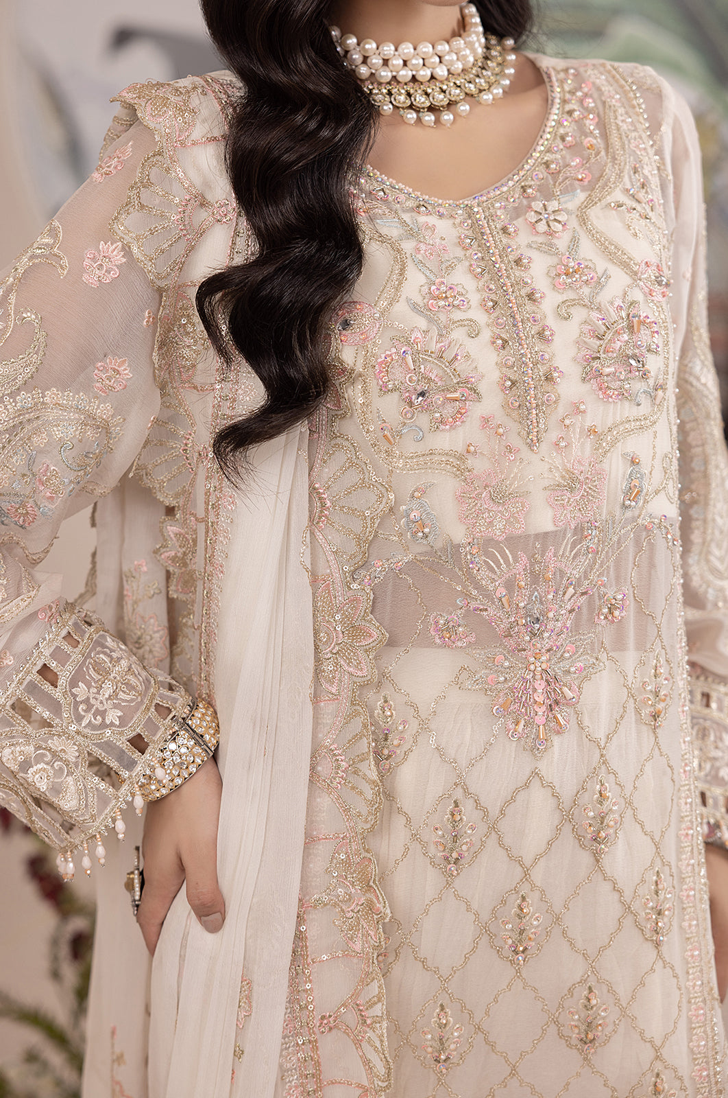 Aaraish By Diara Couture Stitched 3 Piece Formals Collection'2025 HAYA-SF-15-Off White