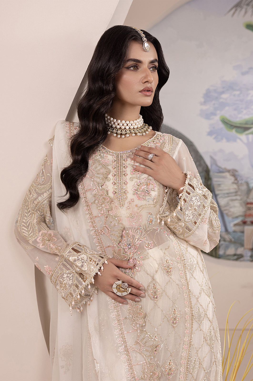 Aaraish By Diara Couture Stitched 3 Piece Formals Collection'2025 HAYA-SF-15-Off White