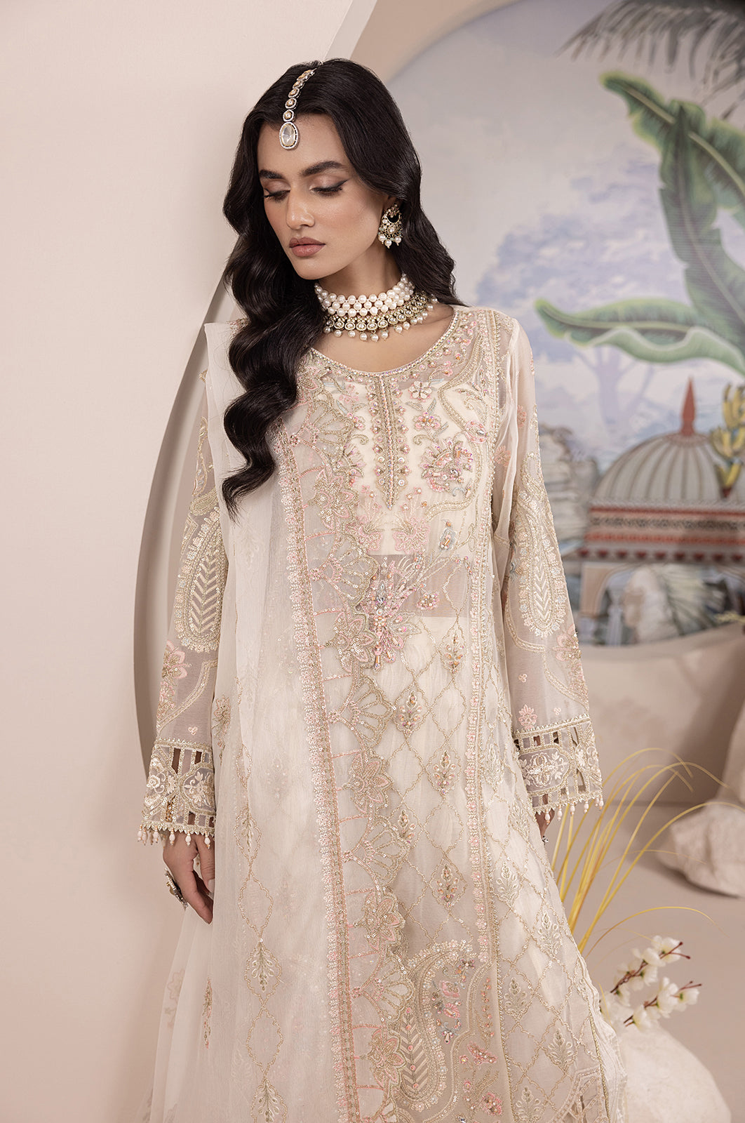 Aaraish By Diara Couture Stitched 3 Piece Formals Collection'2025 HAYA-SF-15-Off White