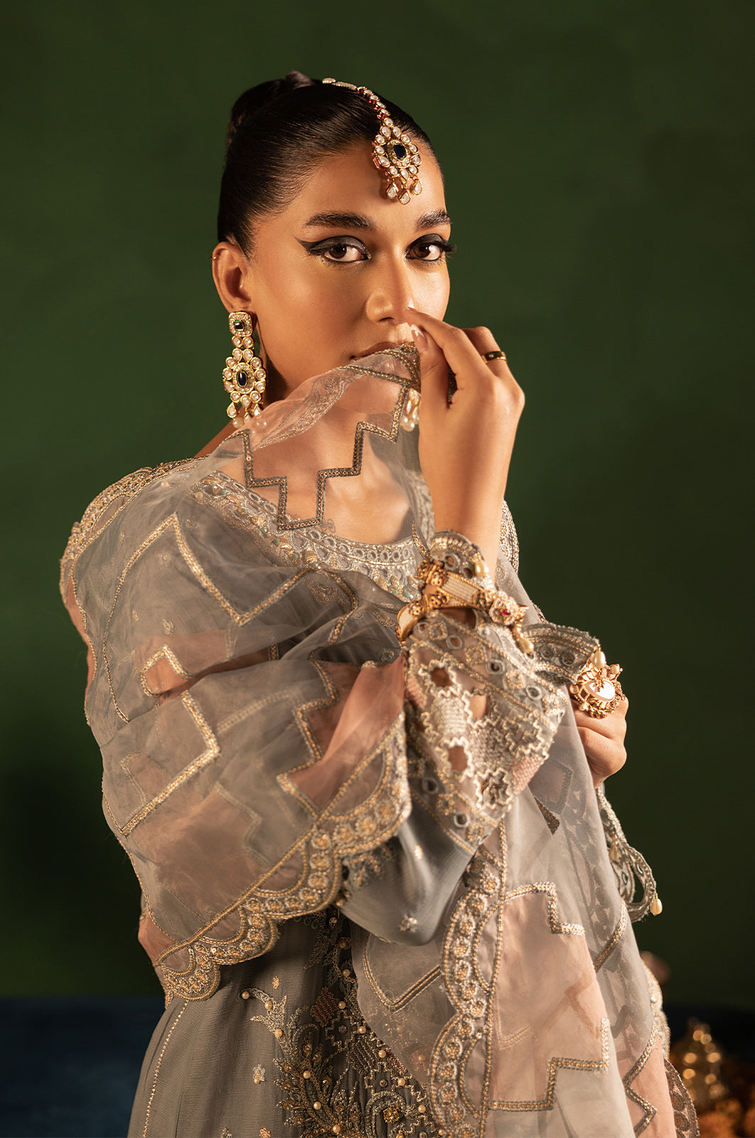 Tabeer By Diara Couture Stitched 3 Piece Formals Collection'2025-SALEHA - SF-09 - GREY