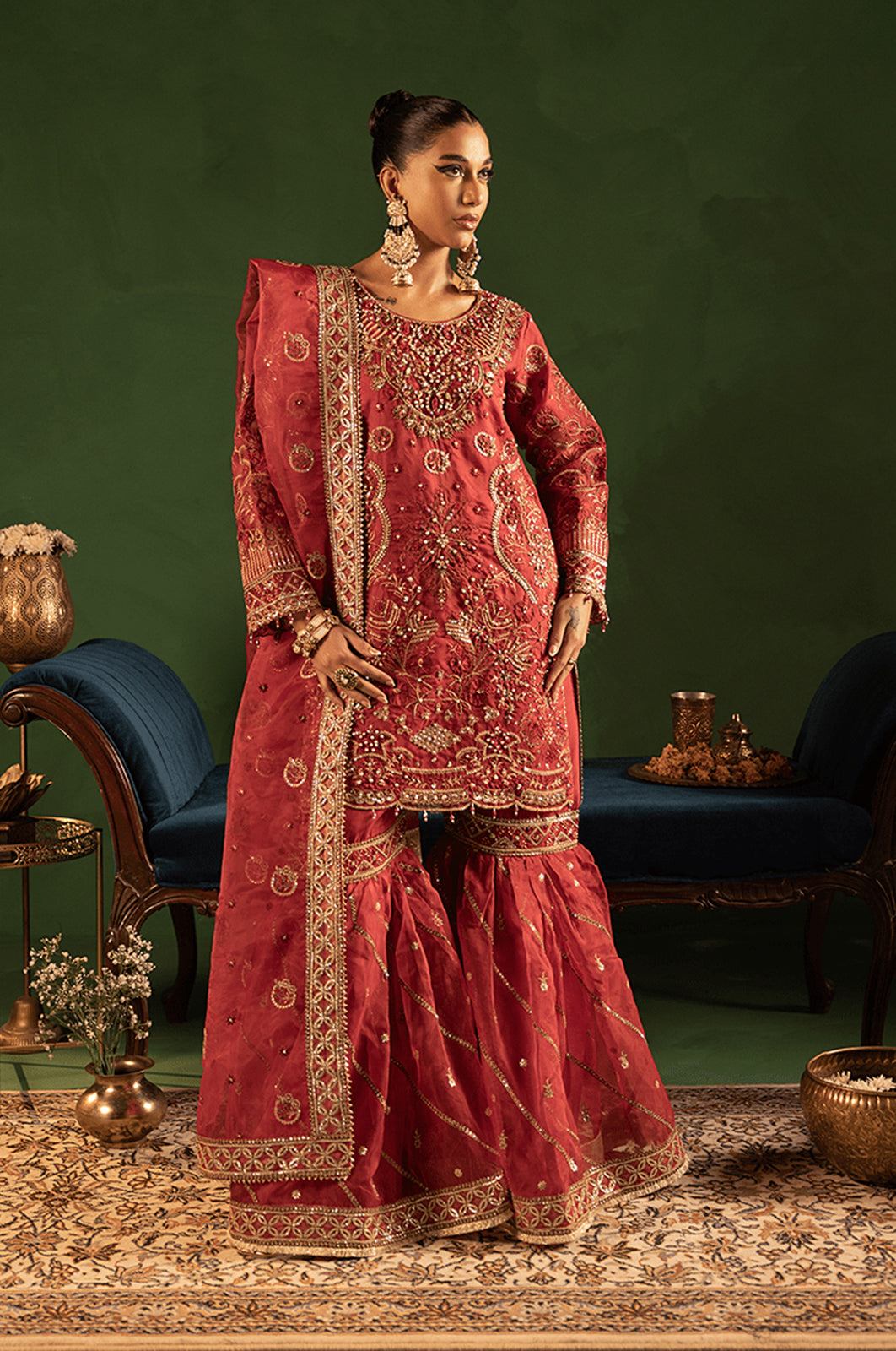 Tabeer By Diara Couture Stitched 3 Piece Formals Collection'2025-AILA - UA-02 - MAROON