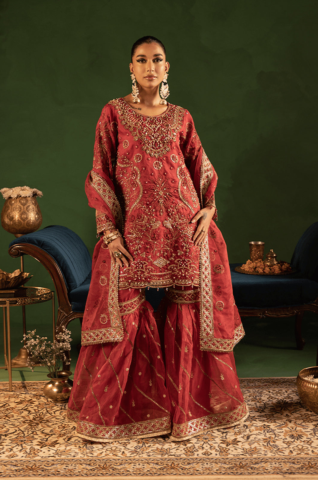 Tabeer By Diara Couture Stitched 3 Piece Formals Collection'2025-AILA - UA-02 - MAROON