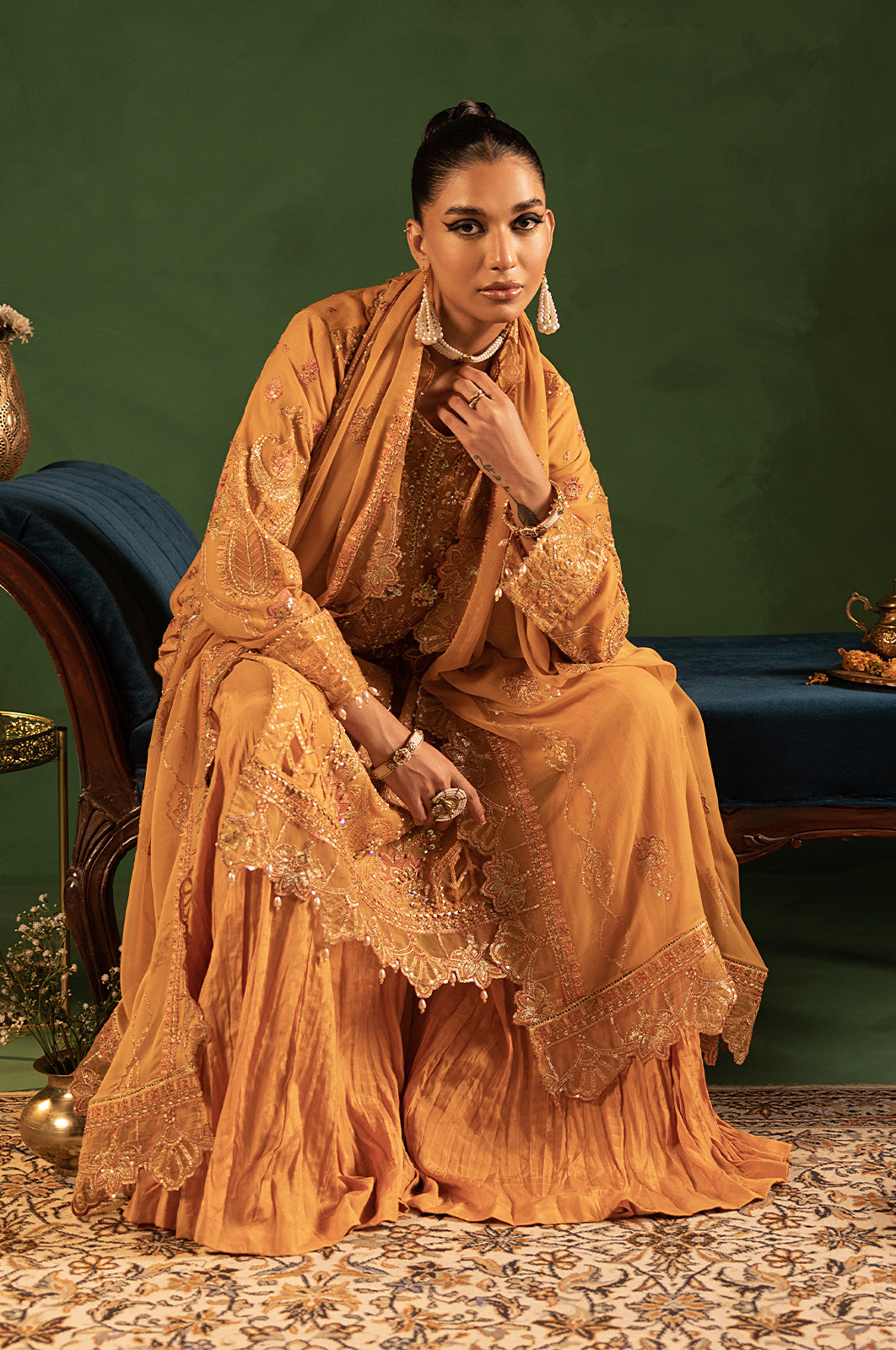 Aaraish By Diara Couture Stitched 3 Piece Formals Collection'2025-HAYA - SF-15 - MUSTARD