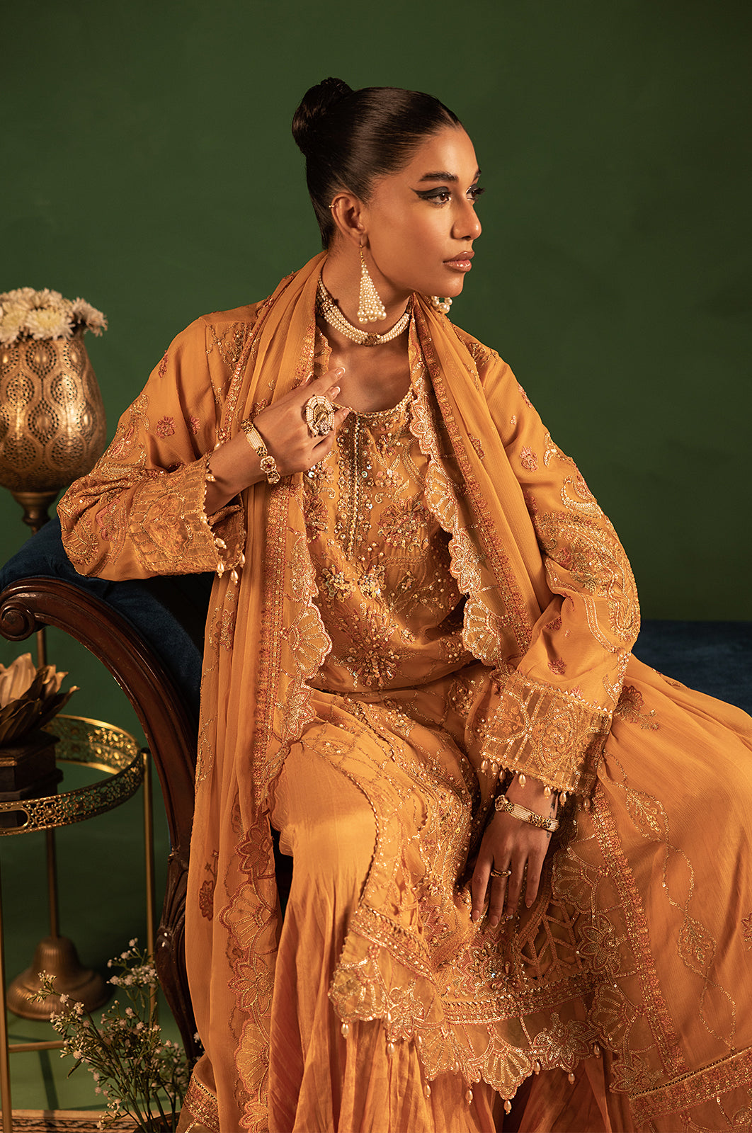 Aaraish By Diara Couture Stitched 3 Piece Formals Collection'2025-HAYA - SF-15 - MUSTARD