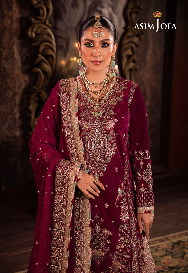 Asim Jofa Designers Limited Edition Ajmmd-03 Embroidered Velvet 3 Pcs